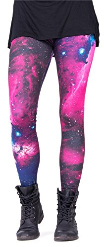 cosey - Bedruckte Bunte Leggins (Einheitsgröße) Verschiedene Leggings Designs, Galaxy, Einheitsgröße