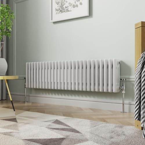 NRG 300 x 1190 mm - Radiatore tradizionale in ghisa orizzontale, colore: Bianco