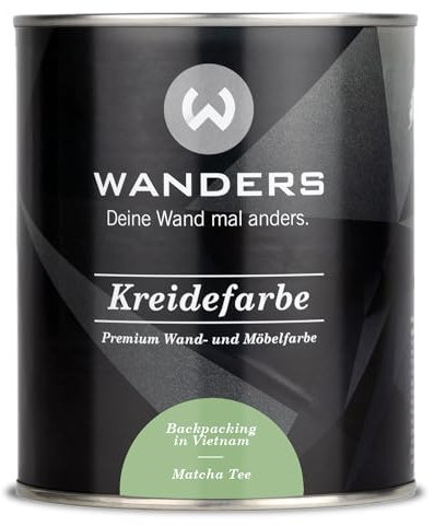 Wanders Shabby Chic Kreidefarbe 750 ml - Matcha Tee/Mittleres Grün - Küchenmöbellack und Möbelfarbe ohne Schleifen. Chalk Paint, für Holz & mehr. Hohe Deckkraft, schnell trocknend
