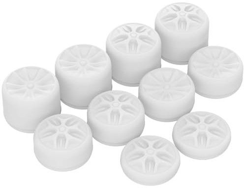 PlayVital White Ergonomic Analog Joystick Caps for Xbox Series X/S, Xbox One, Xbox One X/S for PS5 for PS4, Switch Pro Controller - with 3 Height Convex and Concave - Pentagram & Rotary Wheels Design
