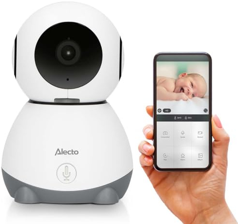 Alecto Gegensprechanlage Smartbaby 10 Babyphone mit WiFi, Kamera mit Nachtsicht, Gegensprechanlage usw, 815036, Weiß, 1 Stück (1er Pack)