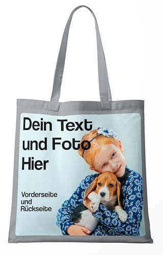 BLAK TEE Personalisierbarer Selbst Gestalten mit Foto und Text Wiederverwendbare Einkaufstasche