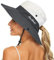 Damen Sommer Sonnenhut Pferdeschwanz Outdoor UV-Schutz Mesh Breite Krempe Faltbarer Hut mit Pferdeschwanzloch Beige Grau 7 1/4, Beige / Grau, 7 1/4