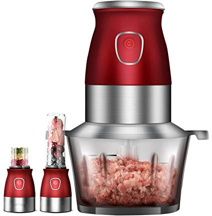 Samnuerly Robot da Cucina Portatile per frullatore Personale con Ciotola per Tritatutto Bottiglia per spremiagrumi da 600 ml Tritacarne per Alimenti per Bambini