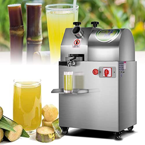 JODAIS Commercial Electric 370W Slow Masticating Sugarcane Juicer Machine with Feed Chute Tray, Sugar Cane Squeezer Makes High Nutritive Fruit&Sugarcane juice, used in fruit shops, drink shops