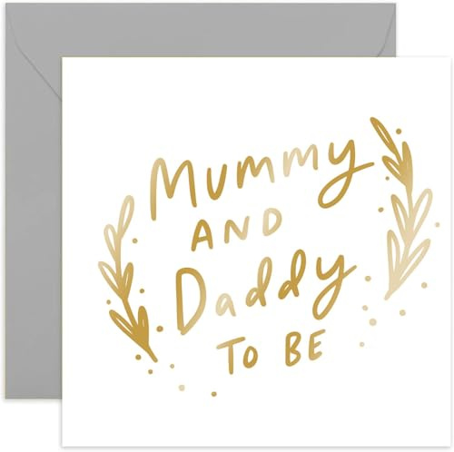 Old English Co. Mummy and Daddy To Be Karte für werdende Eltern – Glückwunschkarte zur Schwangerschaft, Ankündigungskarte für Paare – Babyparty-Karte für Sie und Ihn | Innenseite blanko mit Umschlag