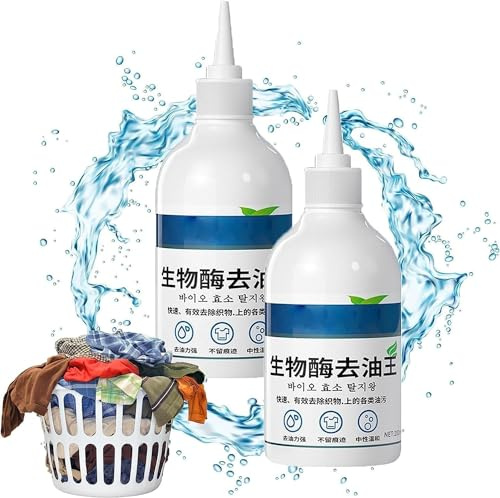 Détergent de nettoyage sans rinçage pour linge - Détergent dégraissant pour vêtements - Enzyme active - Détergent en spray de nettoyage sans rinçage - 200 ml (2 pièces)