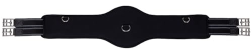 QHP Sangle de selle anatomique polyvalente (125 cm, noir)