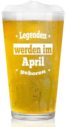 Joymaking Bierglas Geschenk für Männer - Geburtstagsgeschenk im April, Lustige Geschenke für Papa, Freund, Mitarbeiter, Sohn, Opa - 15oz