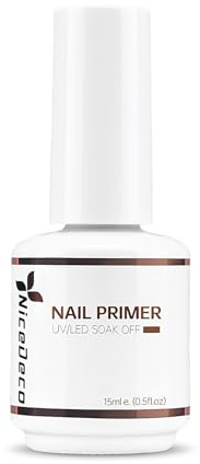 Nicedeco Primer de uñas de gel, imprimación de unión superior de secado al aire de 0.5 onzas líquidas, imprimación natural de uñas de gel Bond / imprimación de uñas acrílicas, para esmalte de uñas de