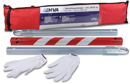 ENVA Universal Abschleppstange bis 2500kg für Pkw Anhängerkupplung Abschleppstange mit starrer Verbindung für sicheres und zuverlässiges Abschleppen