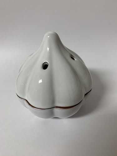 JBK Pottery Knoblauchbehälter, 10,2 x 8,9 cm, hält Knoblauch frisch, mit atmungsaktiven Löchern, glasierte Keramik, spülmaschinenfest, 20301