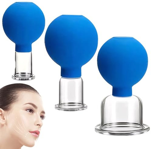 Set Di Coppette per Il Viso per Il Viso 3 Ventose per Di 3 Dimensioni Set Di Coppette per Occhi E Riutilizzabili per Terapia Di Coppettazione Anticellulite in Plastica per Massaggio