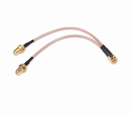 YAODHAOD Cavo splitter SMA da SMA maschio a doppia femmina SMA cavo coassiale RG316 LTE cavo di prolunga per antenna compatibile con GSM/GPRS/Industrial IoT (15 cm/6 pollici) (da maschio SMA a doppia