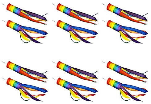 Lot de 12 manches à air colorées à suspendre pour l'extérieur