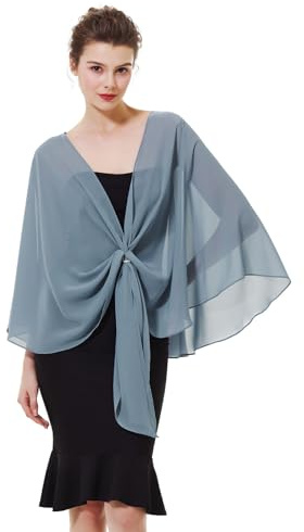 BEAUTELICATE Damen Chiffon Schal Stola Elegante Bolero Leichter Sommerjacke Braut Schal für Brautkleid Hochzeit Abendkleid Festlich