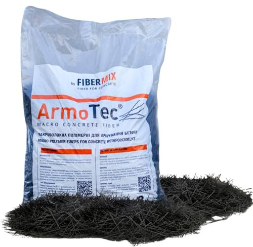 ArmoTec 40 mm Statikfaser - Hochleistungs-Makrofaser als Betonstahl-Ersatz | Perfekt für Bodenplatten und Betonreparaturen Fibermix (3kg)