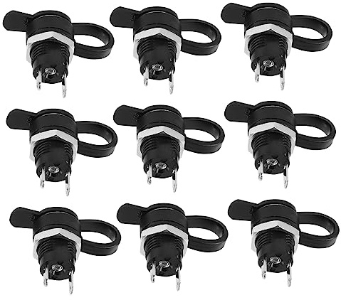 24 Stück Dc Gleichstrombuchsen 5,5-2,1 aus Kunststoff mit Abdeckungen | Einbauadapter für 5,5mm Dc Stecker, Schwarz, Isolierend und Leitfähig, Vielseitig im Einsatz