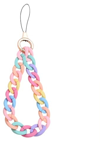 FSSTUD Acrylic Wrist Phone Bracelet - Colorful Pastel Case Charm Hand Chain - Cute Mobile Lanyard Jewelry Strap for Women