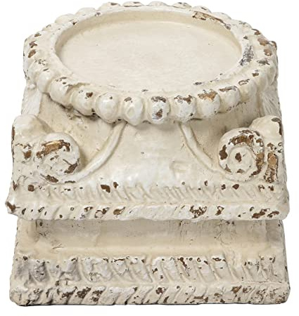 Sintosin Espositore Piedistallo Decorativo Bianco, Piccolo Piedistallo per Piante, Vintage Porta Candele, Colonna Decorativa per Centro Tavola Moderno