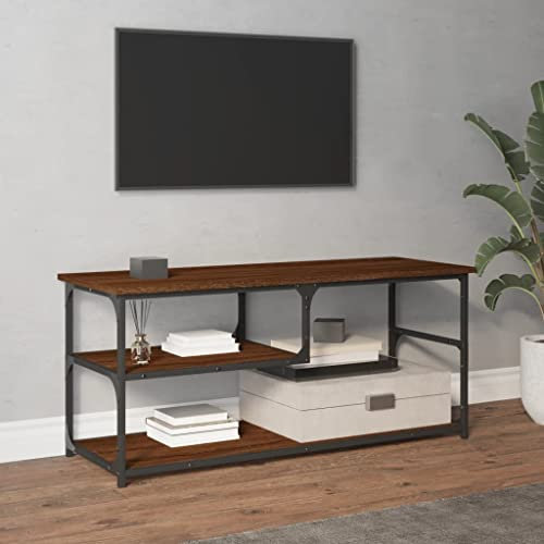 ShGaxin TV-Schrank Braun Eichen-Optik 103x38x46,5cm Holzwerkstoff Stahl, TV Lowboard, Fernsehschrank, Fernsehtisch, Fernseher Schrank, TV Sideboard, TV Board, TV Cabinet, TV Bank, TV Kommode