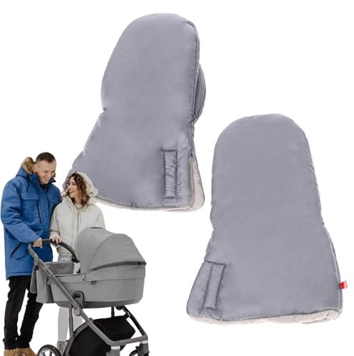 Bsbkoj Stroller Handschuhe, faltbar, Winter, Handmuff, wasserdicht, verstellbar, für Eltern, warm, Anti-Freeze, Handmuff für Caregivers, Samt, faltbar, 29,5 cm, 80 g