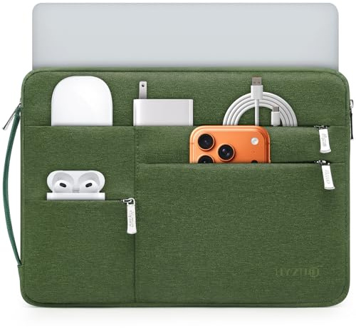 HYZUO 17-17,3 Zoll Laptoptasche Hülle Aktentasche, Grasgrün | für 17 17,3 HP/Dell/Lenovo/ASUS/Acer/LG/MSI Gaming Laptop/Razer Blade 17/18, Notizbuch Schutzhülle für Männer Frauen