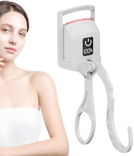 Eyelash Curler Heat, Rechargeable Heated Eyelash Hooded Eyes, 5.71x3.15x1.77 inches Digital Power Display, Long-Lasting Curling for Natural Dramatic Lashes, Fast 8s Heat-Up Automatic Shut-Off