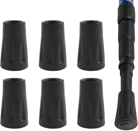 Gummipuffer für Wanderstöcke und Nordic Walking Stöcke Gummipuffer, 6er Set - Universelle Passform für Trekkingstöcke, Ersatz-Gummispitzen, Schutz für Gehstöcke,10-12mm Durchmesser