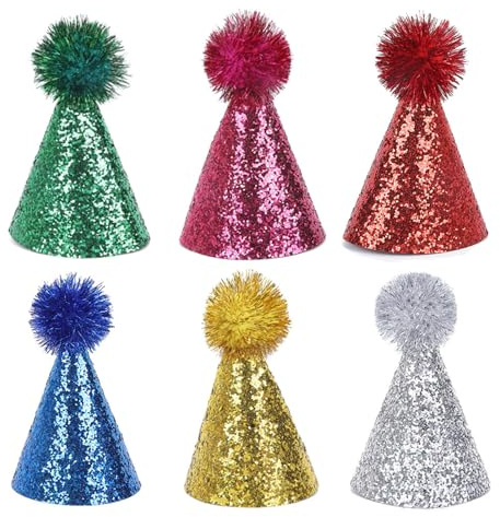 Glitzernder Partyhut für Haustiere, mit verstellbarem Seil, bequem, Festival für Hunde, Katzen, Festivals, Anlässe, Fotografie, Kopfbedeckung, Haustier-Foto-Requisiten