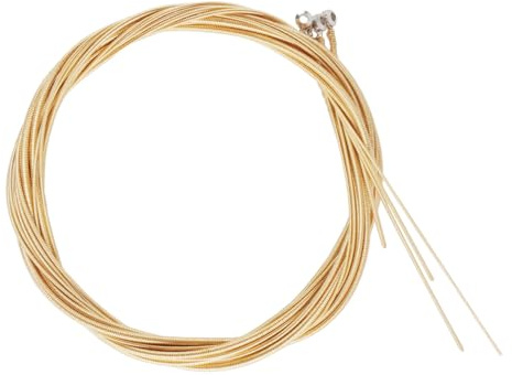 Hemobllo Corde Resistenti Basso per Professionali al Carbonio Acciaio e in o da Ottone Facili Trasportare, Set da 1 Colore Oro per Musicisti Acustico o Elettrico