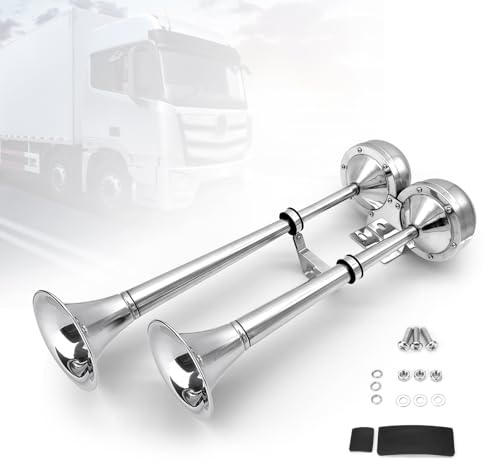 120Db Traktor-Trompete(2 Stück), Lkw Hupe 12V,105mm Durchmesser | Geeignet FüR Eine Vielzahl Von Modellen für Boote, Schiffe, Segelboote, Yachten, LKWs, SUVs, Wohnmobile