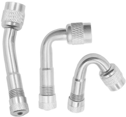 Toerjii Ventilverlängerung Autoventil, Autoventil Adapter, 45 90 135 Grad Ventilverlängerung, Ventiladapter Winkel Reifenventilverlängerung Winkelventil für Auto Motorrad Fahrrad Scooter (Silber)