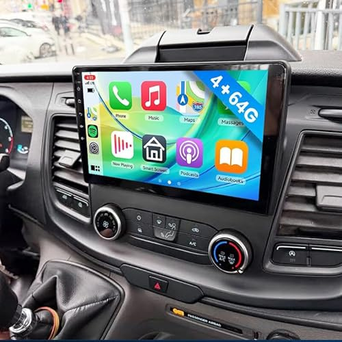 10 Stereo Radio for Ford Transit Custom 2018-2022 (high version) Carplay | Double Din Android Wireless Carplay Android Auto Support Bluetooth/GPS/WiFi/Backup Camera/SWC/FM/Mirror Link/IPS Touch Screen