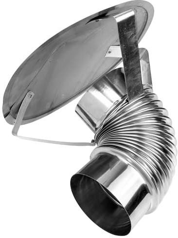JECOMPRIS Copertura Antipioggia per Stufa in Acciaio Inox 304 Protezione Antivento per Sfiato del Tetto Cappuccio per Canna Fumaria Resistente per Uso Esterno e Giardino