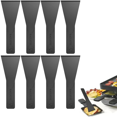 HAOWYYUU 8 Stück Raclette Schaber Kunststoff, Racletteschaber, Mini Käseschaber für Antihaft Pfannen Käse Grills Gourmet Bretter Bratpfannen