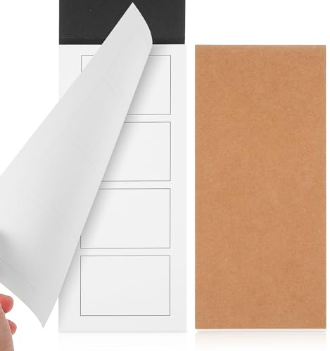 LOEFLIFA Lot de 2 Mini Blocs-notes de Poche Papier Cartonné Robuste, Couvertures Couleur Noir et Kraft, Feuilles Quadrillées pour Scénarimage, Bloc-notes Serveur Compact pour Bureau