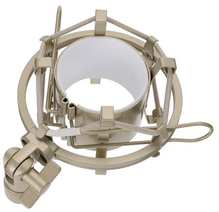 QUMIIRITY Soporte Metálico Antivibración para Micrófono de Condensador, Clip de Suspensión Ajustable 5 Cm, Soporte Portátil para Micrófono Profesional en Estudio y Exteriores