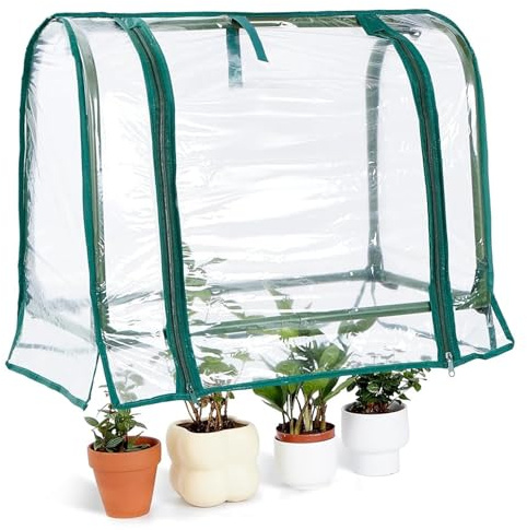 Mini Gewächshaus für den Innenbereich transparent kleines Tischgewächshaus mit Reißverschluss Kunststoff Feuchtigkeitskuppel für die Keimung und Keimung von Sämlingen im Innenbereich
