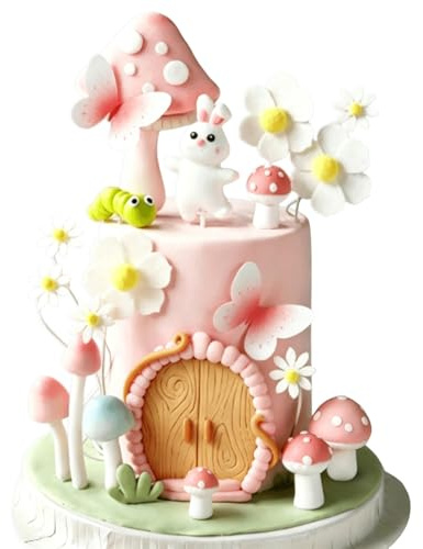 Wasise Rabbit Cake Topper - 30PCS Bunny Cake Topper Set, Rabbit Figures Cakes Toppers, Bunny Fairy Garden Cakes Decor, Easter Decorations,Mushroom Decorations,DIY Rabbit Figurines Birthday Party Decor