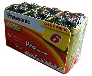 Panasonic 6LR61PPG/6BB Pro Power Alkaline Batterie, 9V - 6LR61, 6er Pack Gold