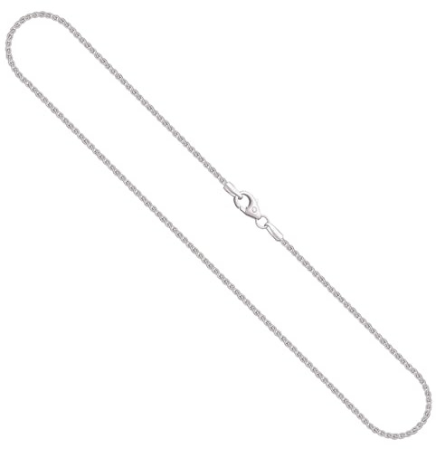 EDELIND Goldkette Damen Herren Halskette 1.7 mm Zopfkette 585 oder 750 aus Weißgold Echt Gold Kette, Goldkette mit Schmuck Geschenkbox