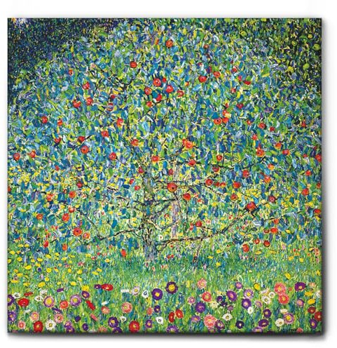 Giallobus - Gemälde - Gustav Klimt - Apfelbaum I - Leinwand mit Standardrahmen - 50x50 - Bereit zum Aufhängen - Moderne Gemälde für zu Hause