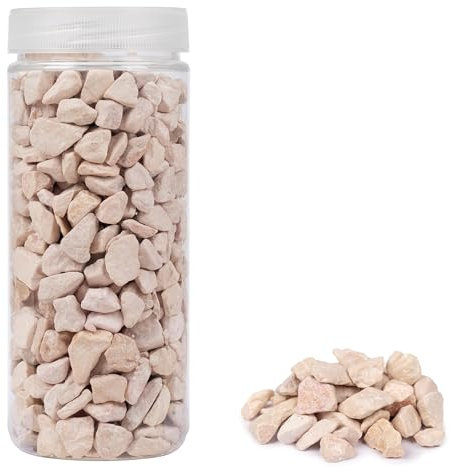 HEKU 30336-02 : Galets de décoration crème, 750 g, dans Une boîte refermable.