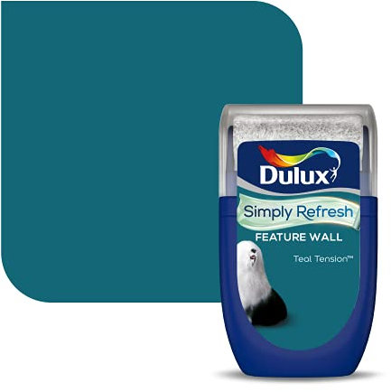 Dulux 5569263 Simply Refresh Feature Wall Matt Emulsion Paint, Teal Tension, 30 ml