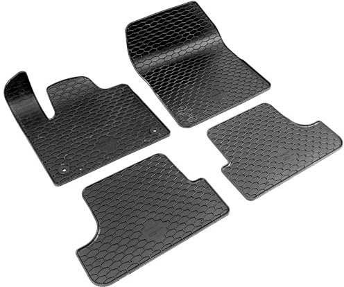 WALSER DirtGuard Gummi Fussmatten Auto für Peugeot 3008 SUV 2016-Heute, Citroen C5 Aircross 2018-Heute, Opel Grandland X 2017-Heute, 100% passgenaue Auto Fußmatten, Universal Fußmatte Auto