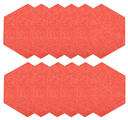 needlid Panneau d'absorption Acoustique, Mousse d'isolation Acoustique sûre et Facile à Installer, 12 pièces hexagonale Ignifuge pour la Maison(Rose)