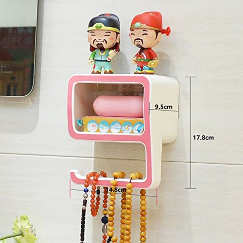 KLZUOPT Scaffali da Bagno squisiti Scaffali da Bagno, Portasapone da Parete ad Angolo Doccia Portasapone Portasapone da punzonatura gratuiti Bagno Creativo, Rosa