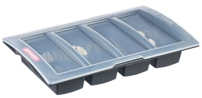 Araven Bandeja para cubiertos con tapa gris oscuro
