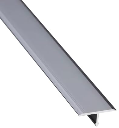 Übergangsprofil Ausgleichsprofil 1mm Stärke Bodenschiene Eingedrückt, Bodenübergangsstreifen Abdeckleisten Für Fußböden, Übergang Leiste Bodenleiste Aluminium Eloxiert, Eng Anliegend T-Profil